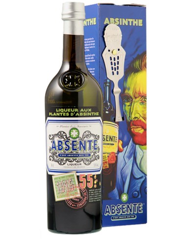 Absinthe GP avec verre et cuillére à absente 70 cl.