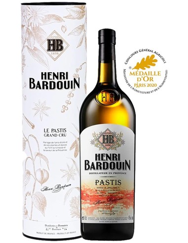 Aperitif Pastis Henri Bardouin Grand Cru boîte 150 cl.