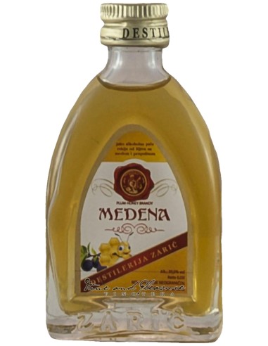 Eaux-de-vie Zaric Medena /Miel (Prune infusée au Miel) 3 ans Mini 3 cl.