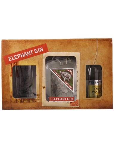 Gin Elephant avec verre et Fever Tree Tonic 50 cl.