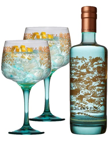 Gin Silent Pool London Dry Gin avec 2 verres 70 cl.