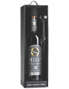 Vodka Beluga Gold Line avec étui en cuire 70 cl.
