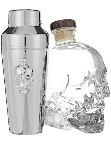 Vodka Crystal Head avec Cocktail Shaker 70 cl.