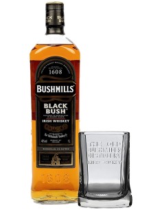 Blended Whisky Bushmills Irish Black Bush avec 1 verre 70 cl.