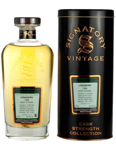 Single Malt Whisky Longmorn Signatory Cask Strength 19 ans 1996 70 cl.