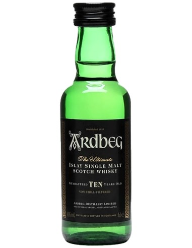 Single Malt Scotch Whisky Ardbeg Glas 10 ans Mini 5 cl.