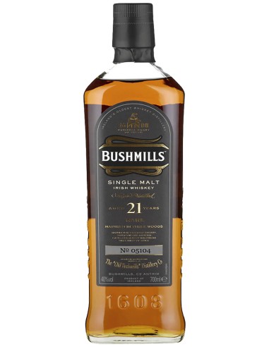 Single Malt Whiskey Bushmills 21 ans 70 cl.
