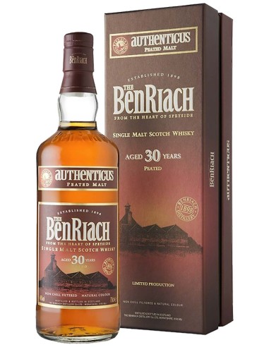 Single Malt Scotch Whisky BenRiach Authenticus Peated 30 ans 70 cl.