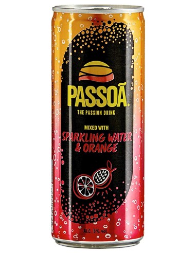 Passoa Sparkling Water & Orange 25 cl.