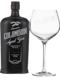 Gin Dictador Colombian Treasure avec 1 Verre 43 % 70 cl.