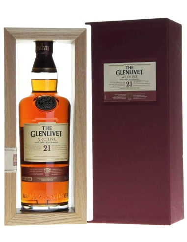 Single Malt Scotch Whisky The Glenlivet Archive 21 ans Coffret en bois 70 cl.