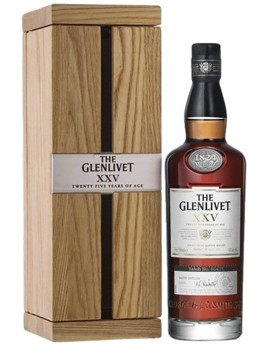 Single Malt Scotch Whisky The Glenlivet XXV 25 ans Coffret en bois 70 cl.