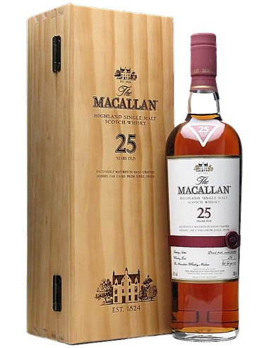 Single Malt Scotch Whisky Macallan Sherry Oak 25 ans 70 cl.