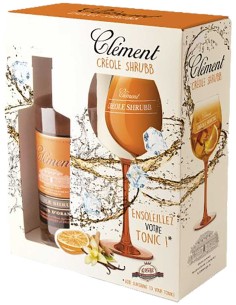 Liqueur Clément Créole Shrubb Orange avec 1 verre "Shrubb & Tonic" 70 cl.