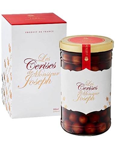 Liqueur Joseph Cartron Les Cerises de Monsieur Joseph - Verre avec env. 100 cerises 90 cl.