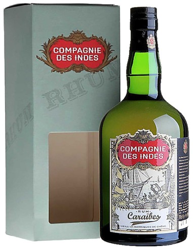 Rum Compagnie des Indes Caraïbes - Blend from Trinidad, Barbados, Guyana 70 cl.