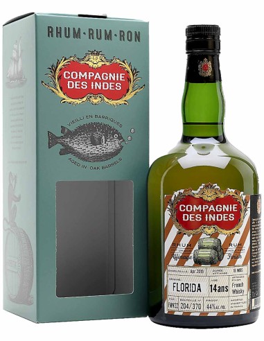 Rum Compagnie des Indes Florida Secrete French Whisky Cask Finish 14 ans - (bottled Apr. 19) - Cask FMW21 70 cl.