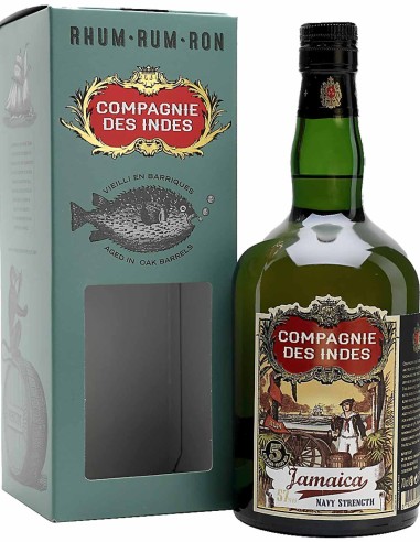 Rum Compagnie des Indes Jamaica Navy Strength 5 ans - Blend from Jamaica 70 cl.
