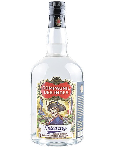 Rum Compagnie des Indes Tricorne - White Blend from Indonisia, Jamaica, Trinidad, Réunion 70 cl.
