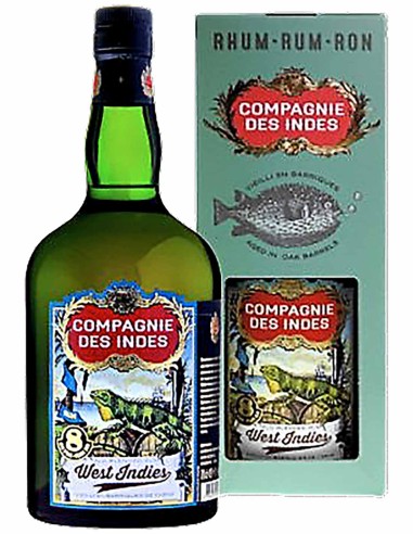 Rum Compagnie des Indes West Indies 8 ans - Blend from Barbados, Dominican Republic, Panama, British Guyana 70 cl.