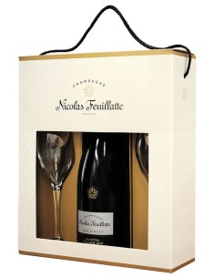 Champagne Feuillatte Blanc de Blancs Coffret avec 2 verre 2008 75 cl.