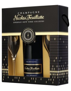 Champagne Feuillatte Brut Reserve Coffret 2 Gläser AOC NV 75 cl.
