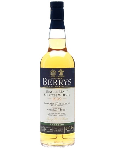 Blended Scotch Whisky Berrys’ Own Selection Longmorn 1992 - bottled 2014 Cask No.110985 70 cl.