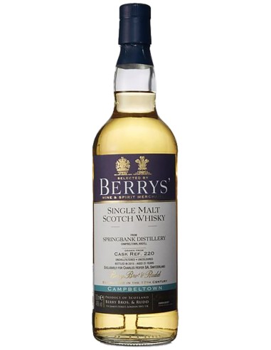 Blended Scotch Whisky Berrys’ Own Selection Springbank 1993 - bottled 2015 Cask No.220 70 cl.