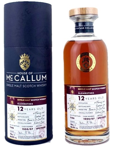 Blended Scotch Whisky House of McCallum Glenrothes 12 ans Beaune 1er Cru Cask Finish 70 cl.