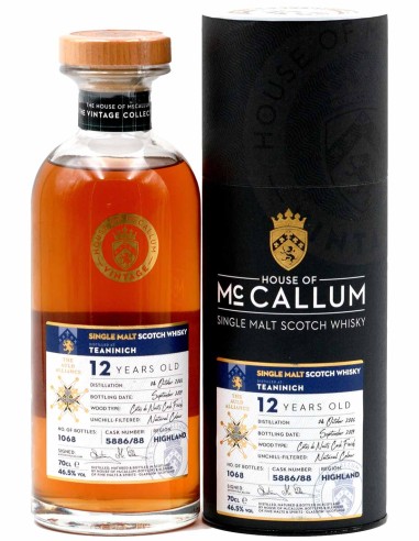 Blended Scotch Whisky House of McCallum Teaninich 12 ans Côte de Nuits Cask Finish 70 cl.