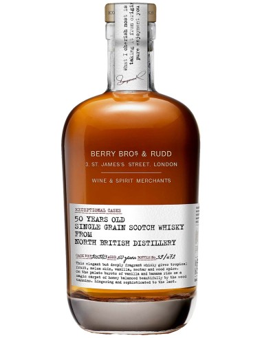 Single Grain Scotch Whisky Berrys’ Own Selection North British - Cask No.90592/93 âgé 50 ans (Exceptional Casks) 70 cl.