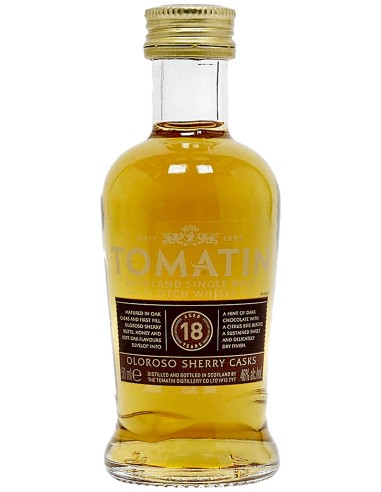 Single Malt Scotch Whisky Tomatin 18 ans Mini 5 cl.
