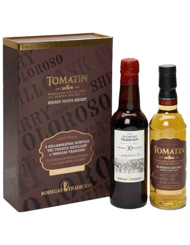 Single Malt Scotch Whisky Tomatin Oloroso Limited Edition "Whisky meets Sherry" (Whisky 35cl / Sherry 37.5cl) 72.5 cl.