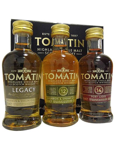 Single Malt Scotch Whisky Tomatin Triple Pack 3 x 5cl - Legacy / 12 ans / 14 ans 15 cl.