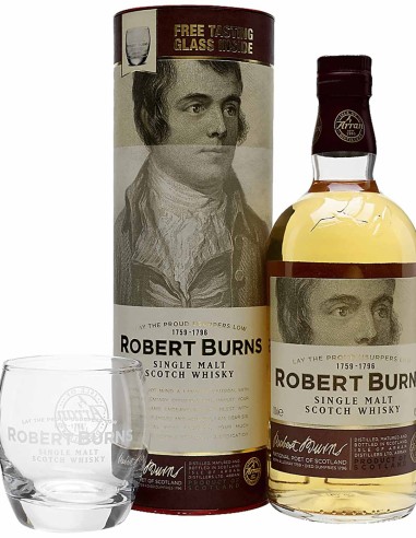 Single Malt Scotch Whisky Robert Burns avec verre 70 cl.