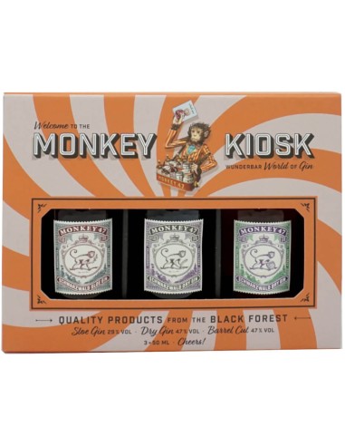 Gin Monkey 47 Schwarzwald Kiosk Kit (Original, Sloe, Barrel's Cut) 3x5 cl.